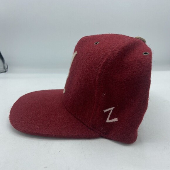 Alabama Crimson Tide Strapback Hat 100% Wool Leather Strap Red Zephyr - Picture 2 of 5